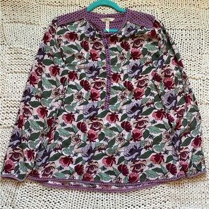 Matilda Jane Multicolored Floral Button Front Long Sleeve Shirt Size L